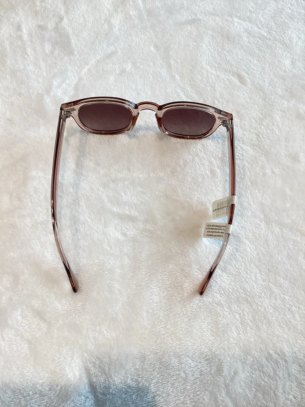 Anthropologie Round Sunglasses I-SEA Clear Taupe Plastic New